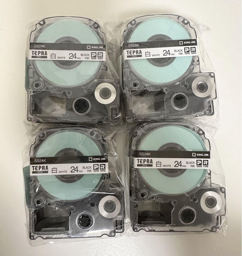 TEPRA SS24K ホワイトラベルテープ 4個セット白新品未開封