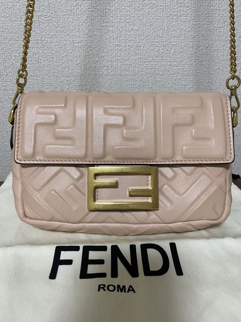 FENDI レザー ズッカ 2way ショルダー ハンドバッグ