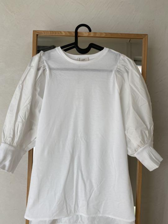 yori バルーンハーフスリーブカットソー ヨリ 100%本物 バルーンハーフスリーブカットソー【2022SM】ホワイト Tシャツ/カットソー(半袖/袖なし)