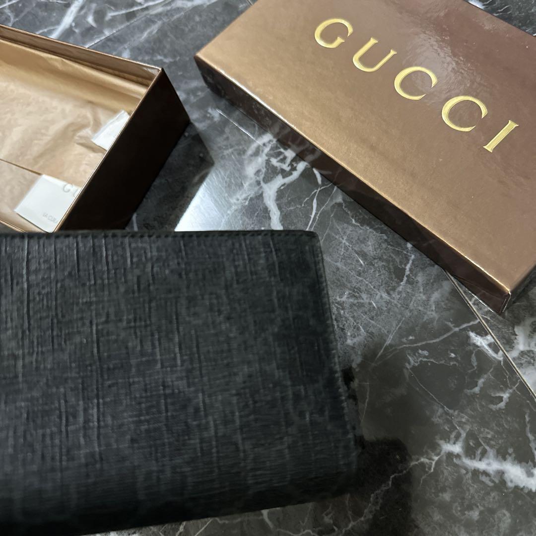 限定値下げ　GUCCI ブラックレザー 長財布 箱付き