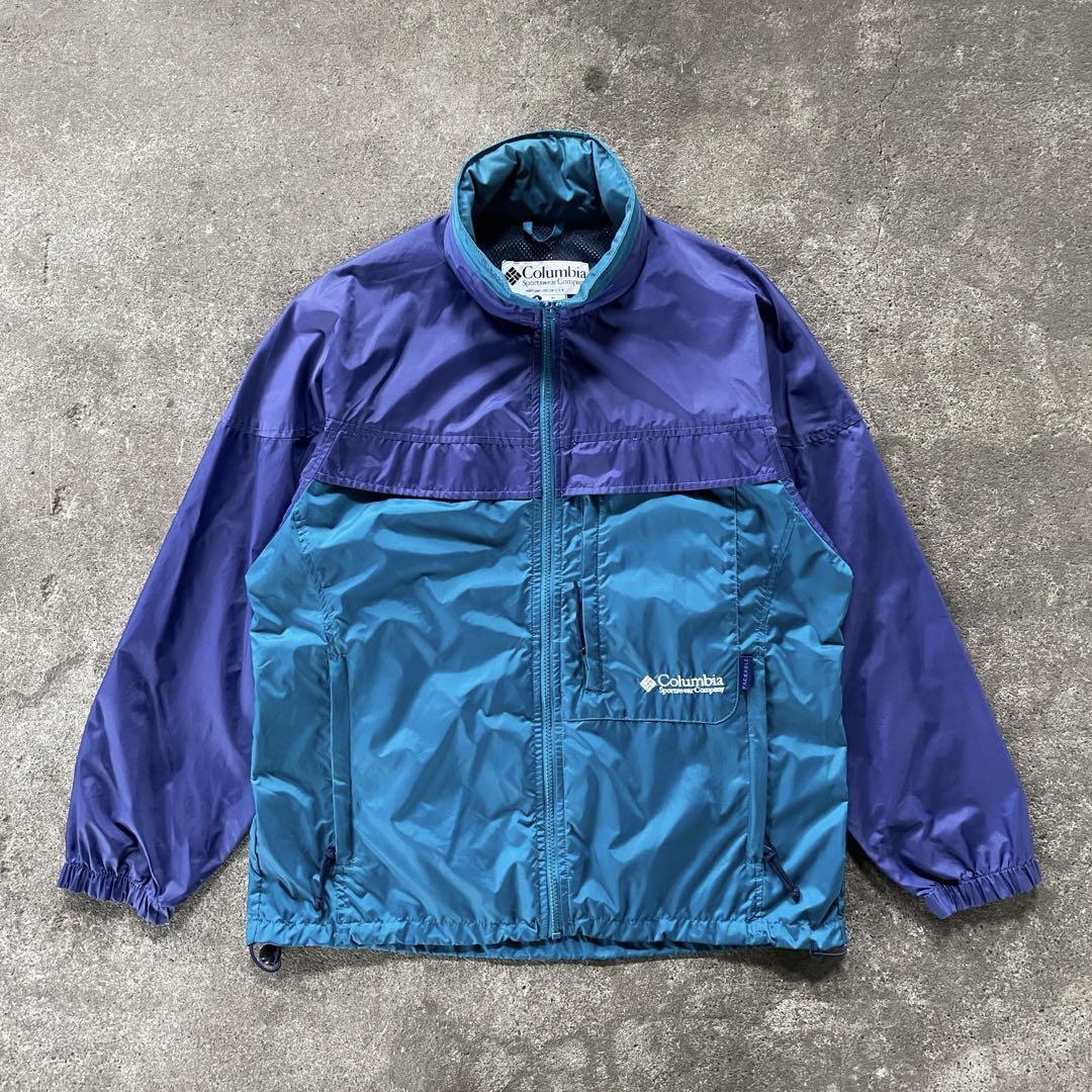 90s コロンビア 2way パッカブルナイロンジャケット アウトドア US規格