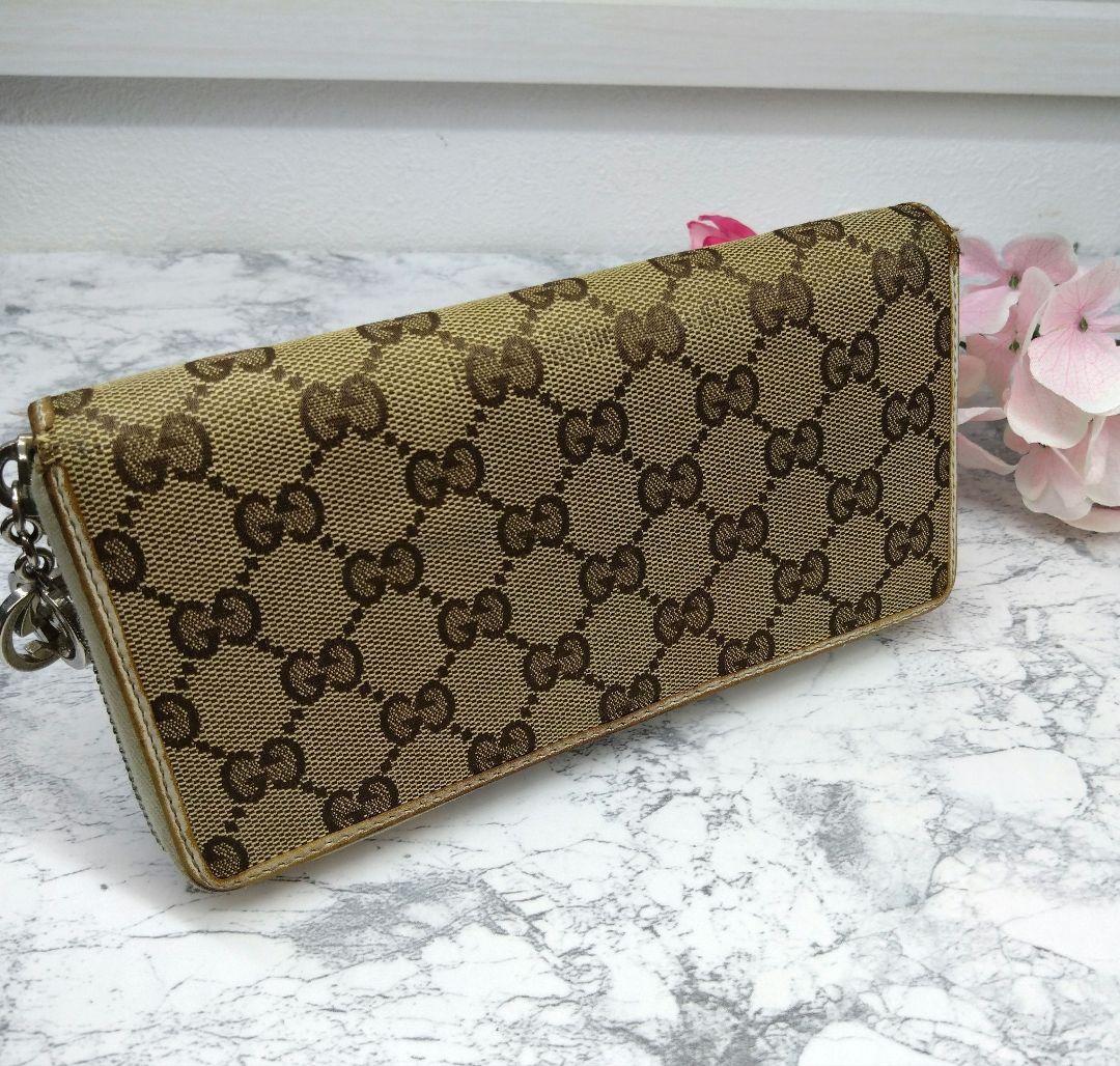 GUCCI ラウンドファスナー 財布 GGキャンバス