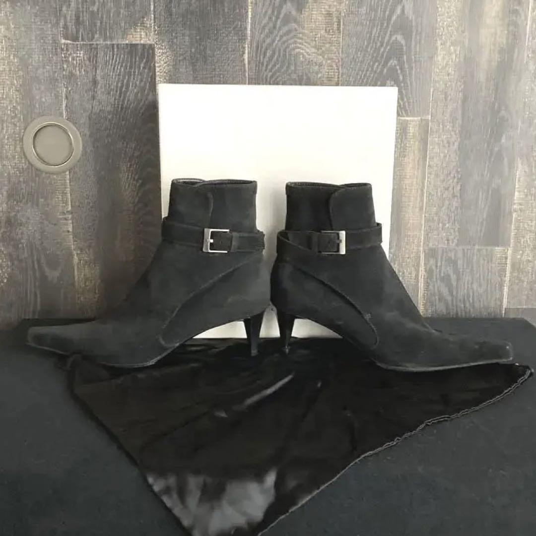 YSL サンローラン 美品ブーティ ショートブーツ スウェード ブラック
