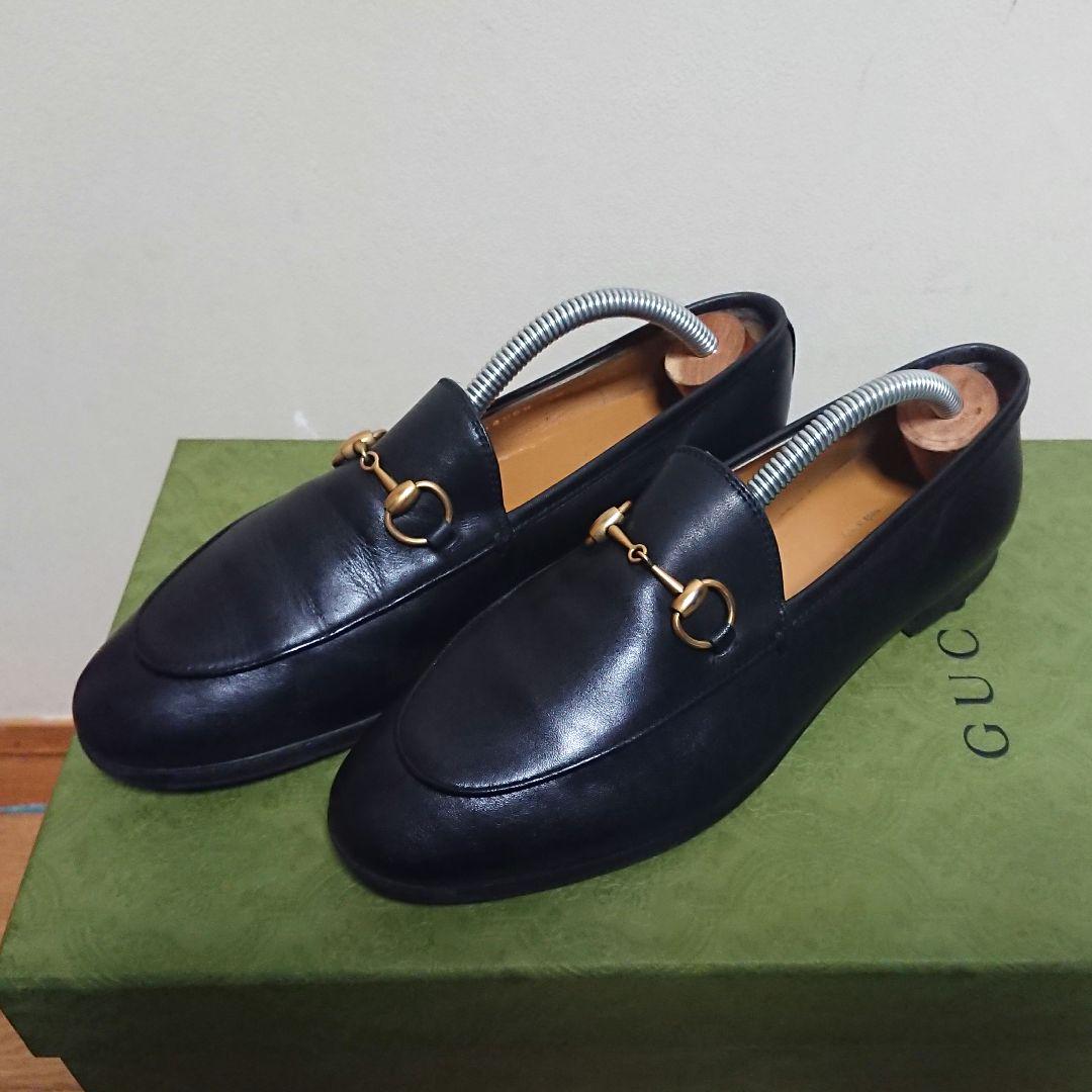 GUCCI ホースビットローファー ヨルダーン 黒 金 36