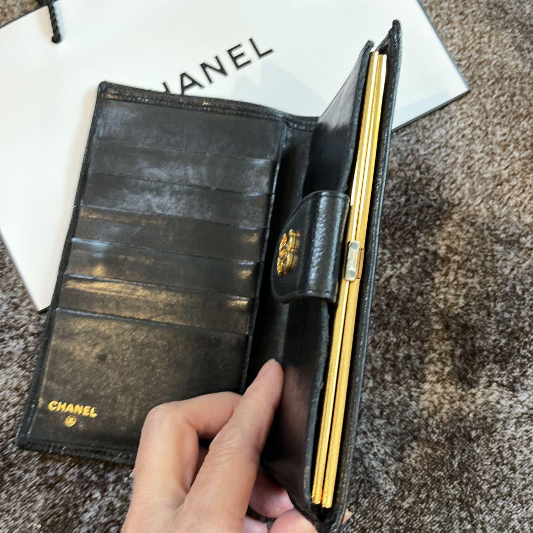 CHANEL シャネルピコローレラムスキン ココマーク 長財布