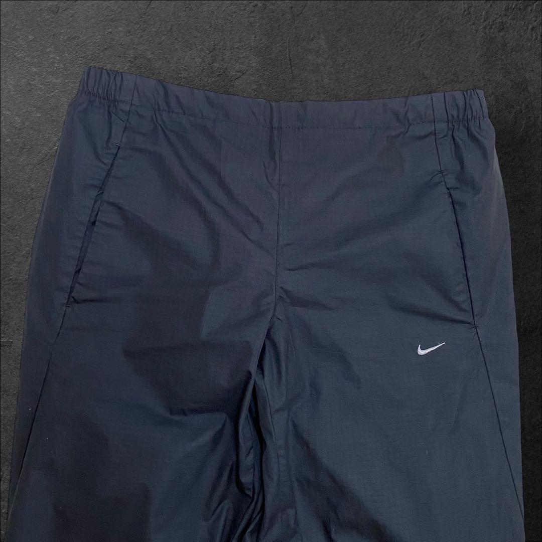 00s nike nylon wide pants y2k teck black