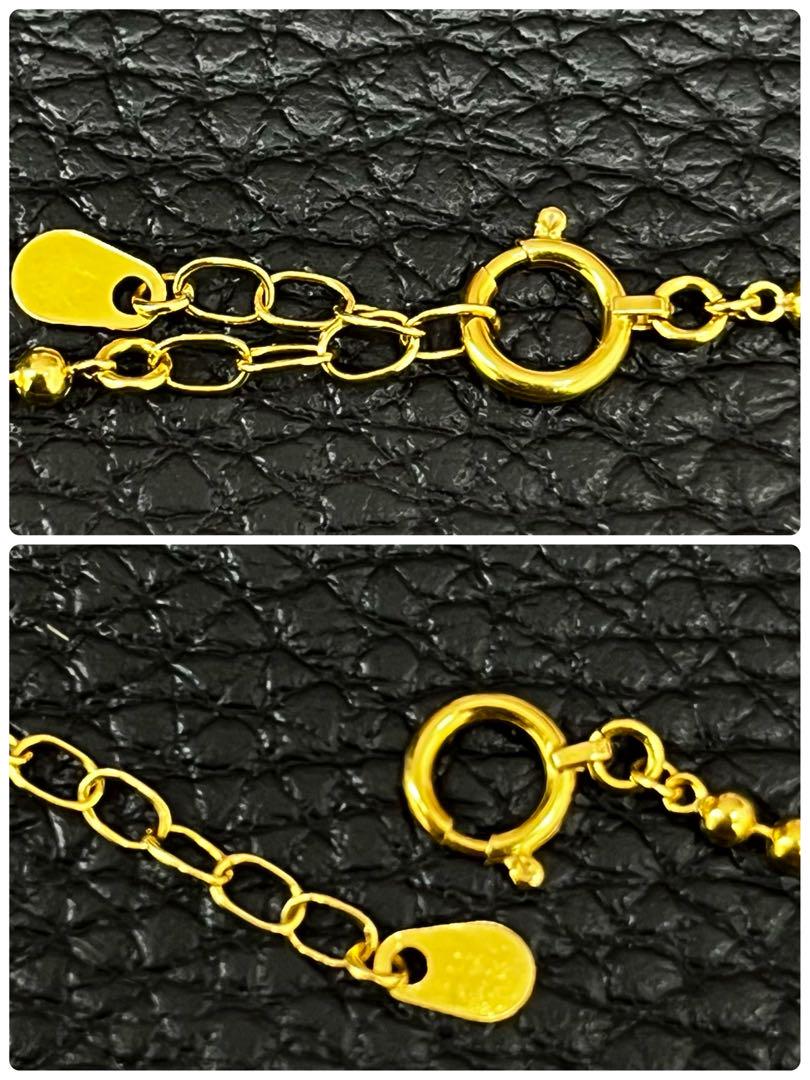 C070407)K18 YG ブレスレット ボールチェーン アクセサリー