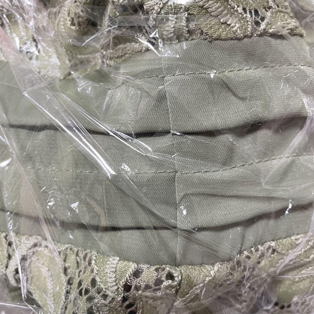 Leja  レースビッグカラー花柄刺繍ロングフレアドレスワンピース　M