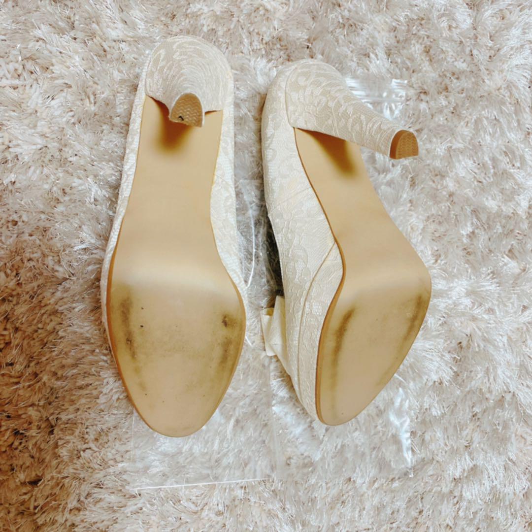 けしていま ベニルBENIR 23.5 36 0L39s-m11937582849 ♡ウェディングシューズ♡レース 一度のみ使用 ⅐ホームペー