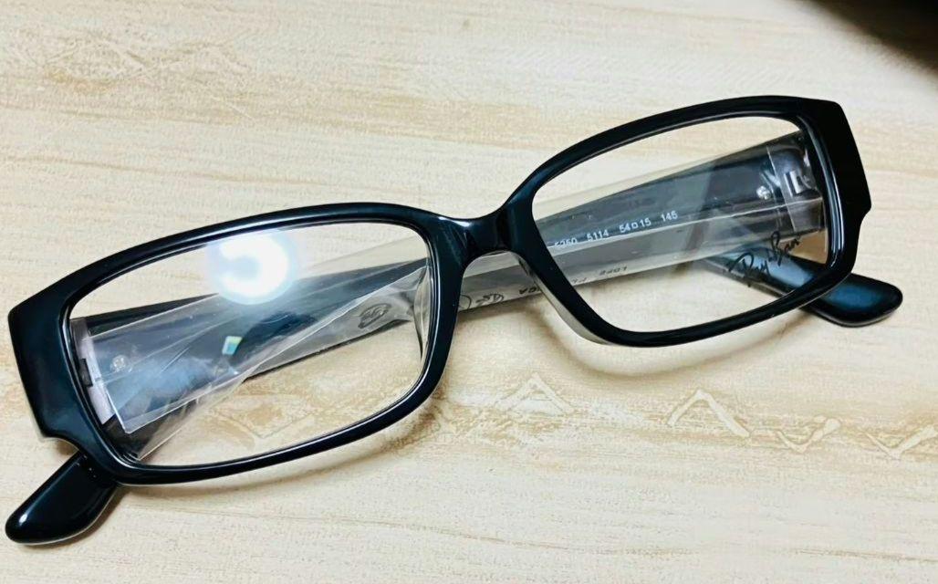 新品▼Ray-Ban 黒 度なし 四角 フレーム メガネ レイバン RB5250