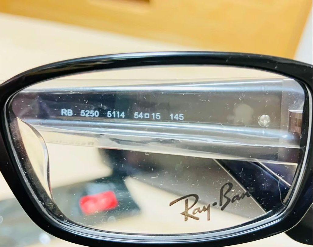 新品▼Ray-Ban 黒 度なし 四角 フレーム メガネ レイバン RB5250