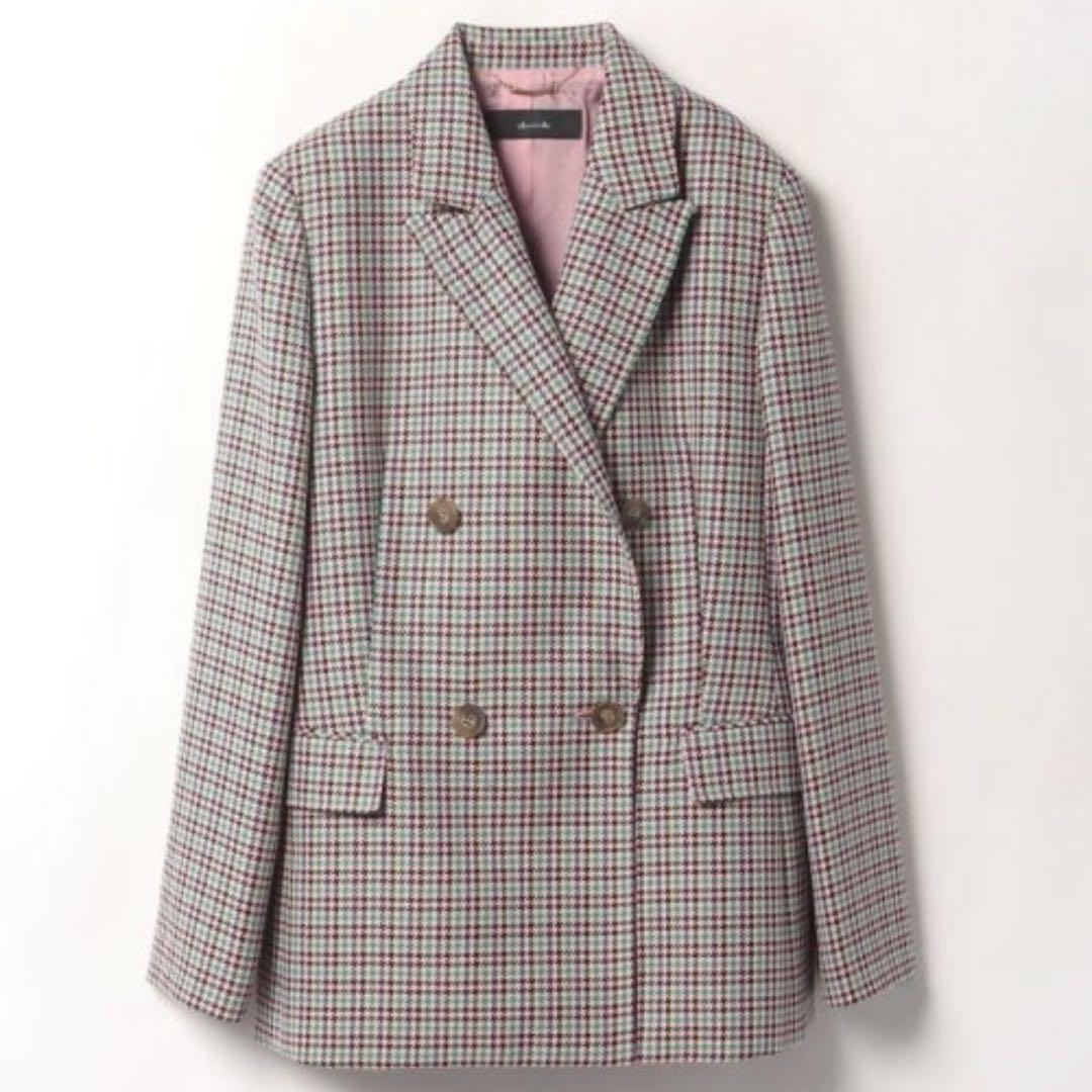美品♡アルアバイル リオペルカラーチェックダブルジャケット S