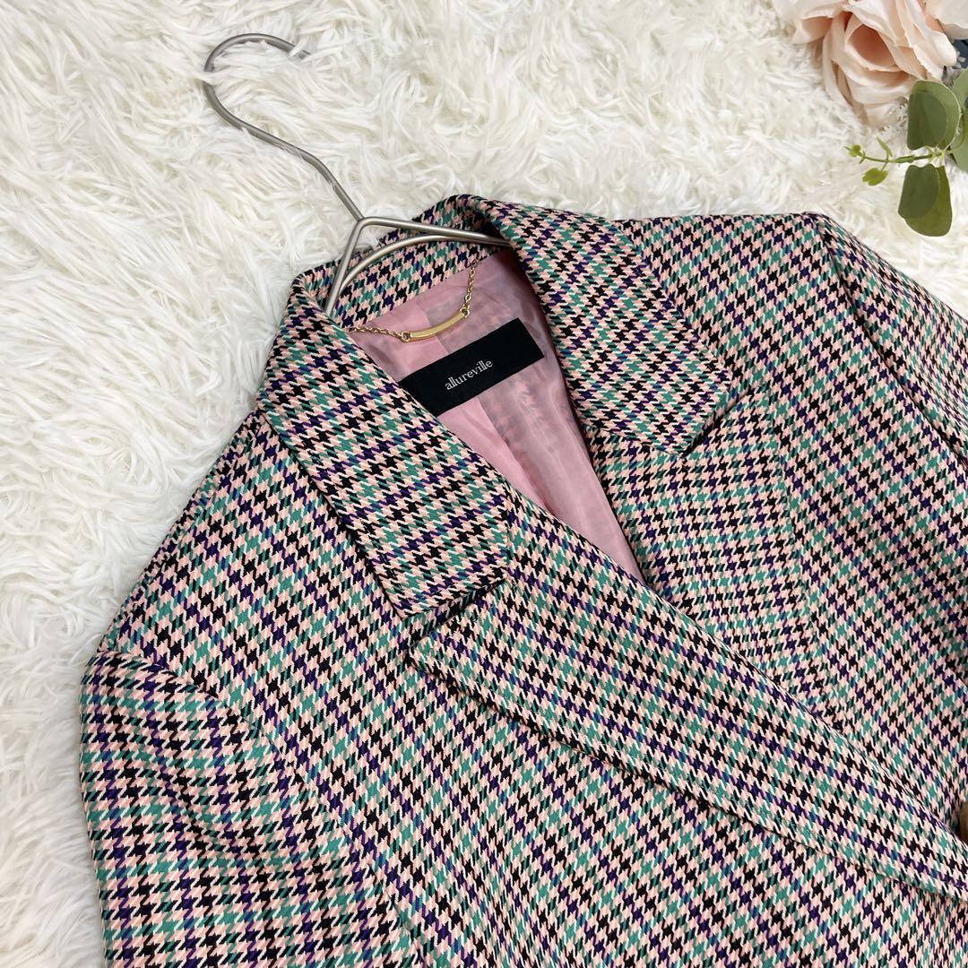 美品♡アルアバイル リオペルカラーチェックダブルジャケット S