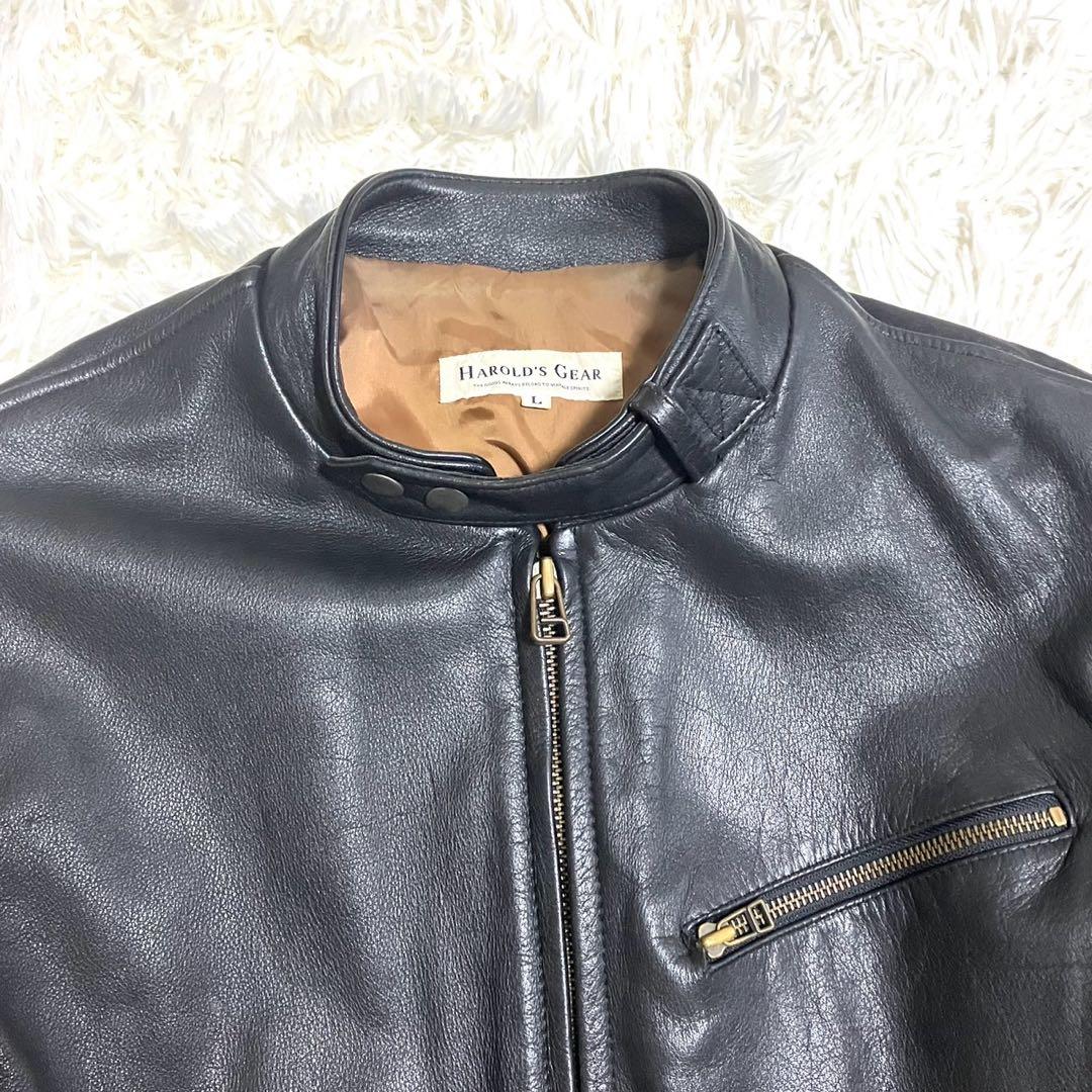 HAROLDS GEAR　レザージャケッ　シングルライダース　L ブラック