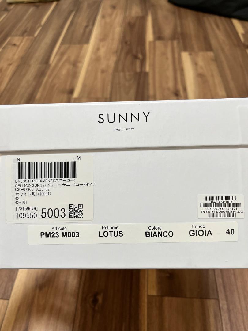 [PELLICO SUNNY]スムース レースアップスニーカー BIANCO