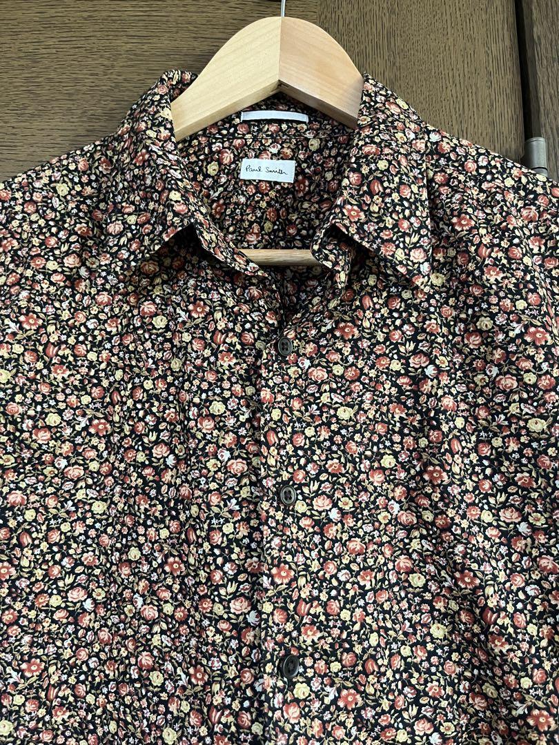 【未使用級】 PaulSmith 長袖 フローラルシャツ 花柄 パッチ付き L