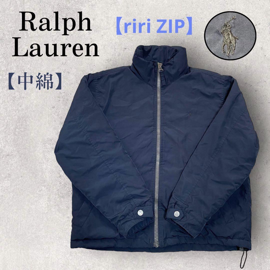 美品 Ralph Lauren 中綿入り ブルゾン ボアライナー ネイビー 紺