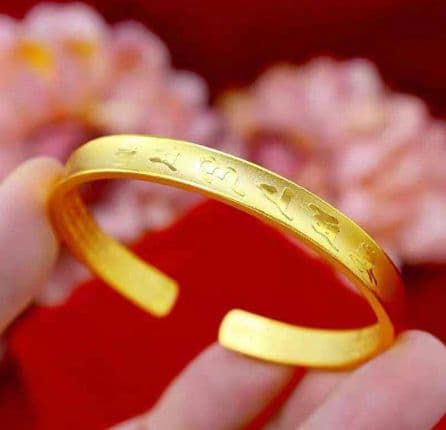 高品質.24K金ハートスートラブレスレットレディースゴールド