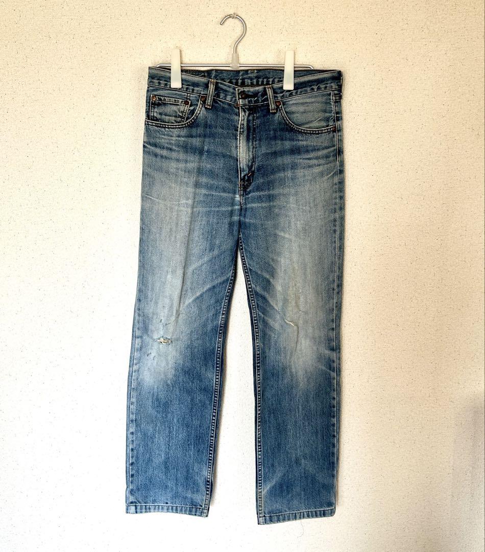 w34 Levi\'s リーバイス502 デニムパンツ Gパン 黒カン 革パッチ