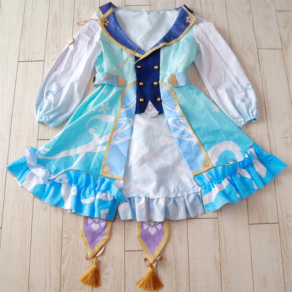 原神　神里綾華　花時に訪れた手紙　衣装＋ウィッグ＋靴　コスプレ　Ｍ