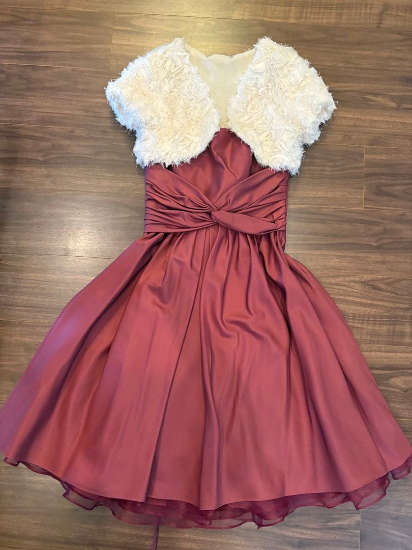 ベアトップローズピンクドレス ボレロM AIMER