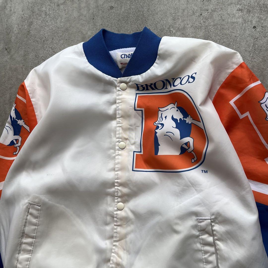 80s-90s chalk line Broncos ナイロンジャケット XL
