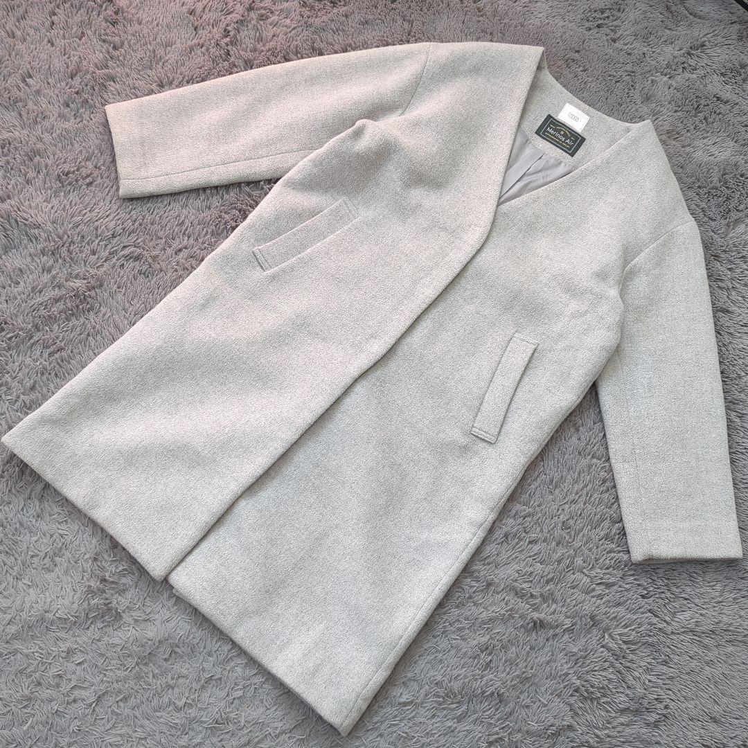 a1618 LOWRYSFARM Merinos Air ロングコート グレー