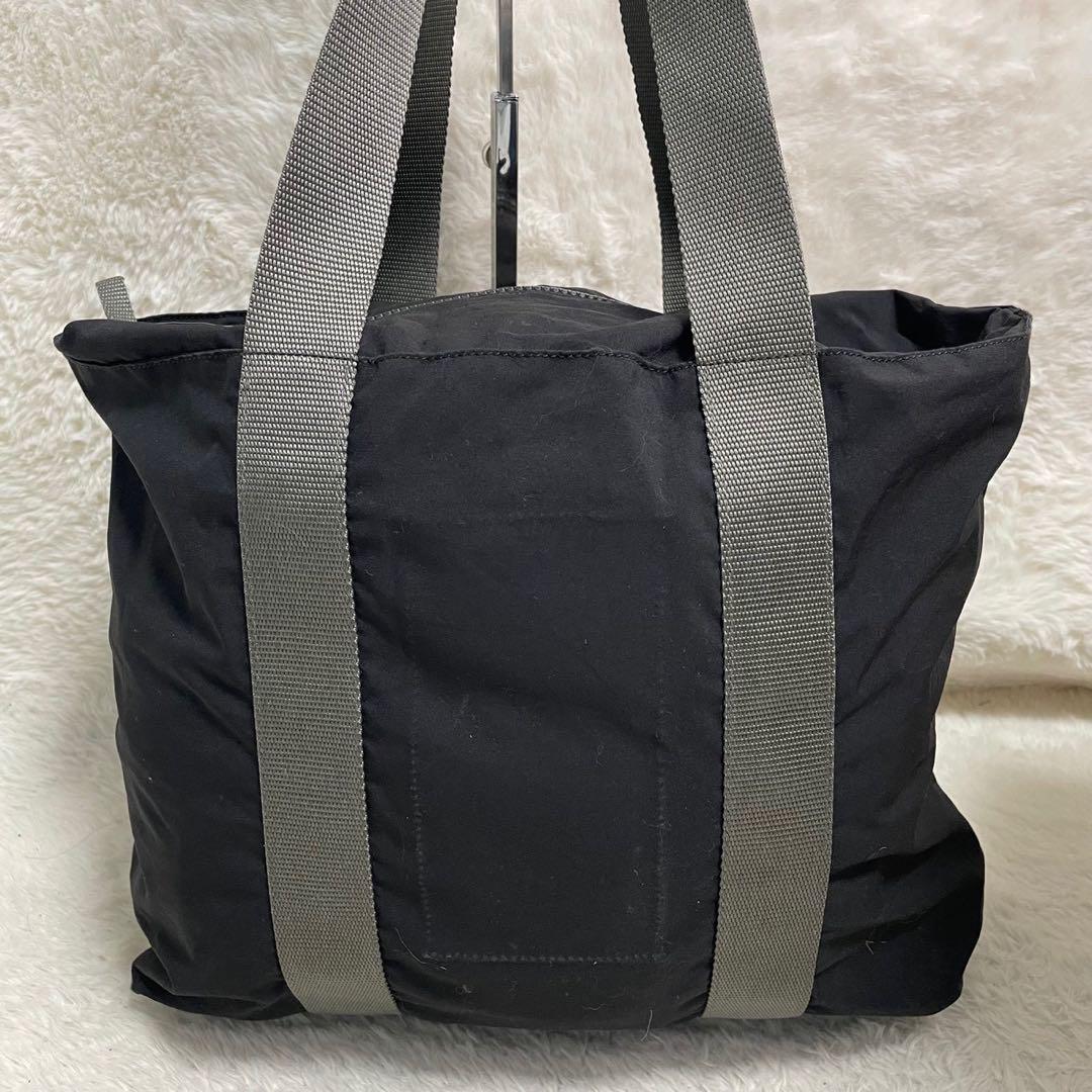 良品✨プラダスポーツ トートバッグ ナイロン ブラック ブランドロゴ A4収納可 プラダ スポーツ ロゴ トートバッグ 大容量 多機能 A4可