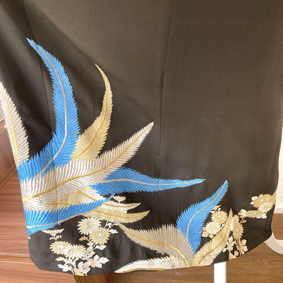黒留袖リメイク　フォーマルワンピース&ロングカーディガン　値下げ