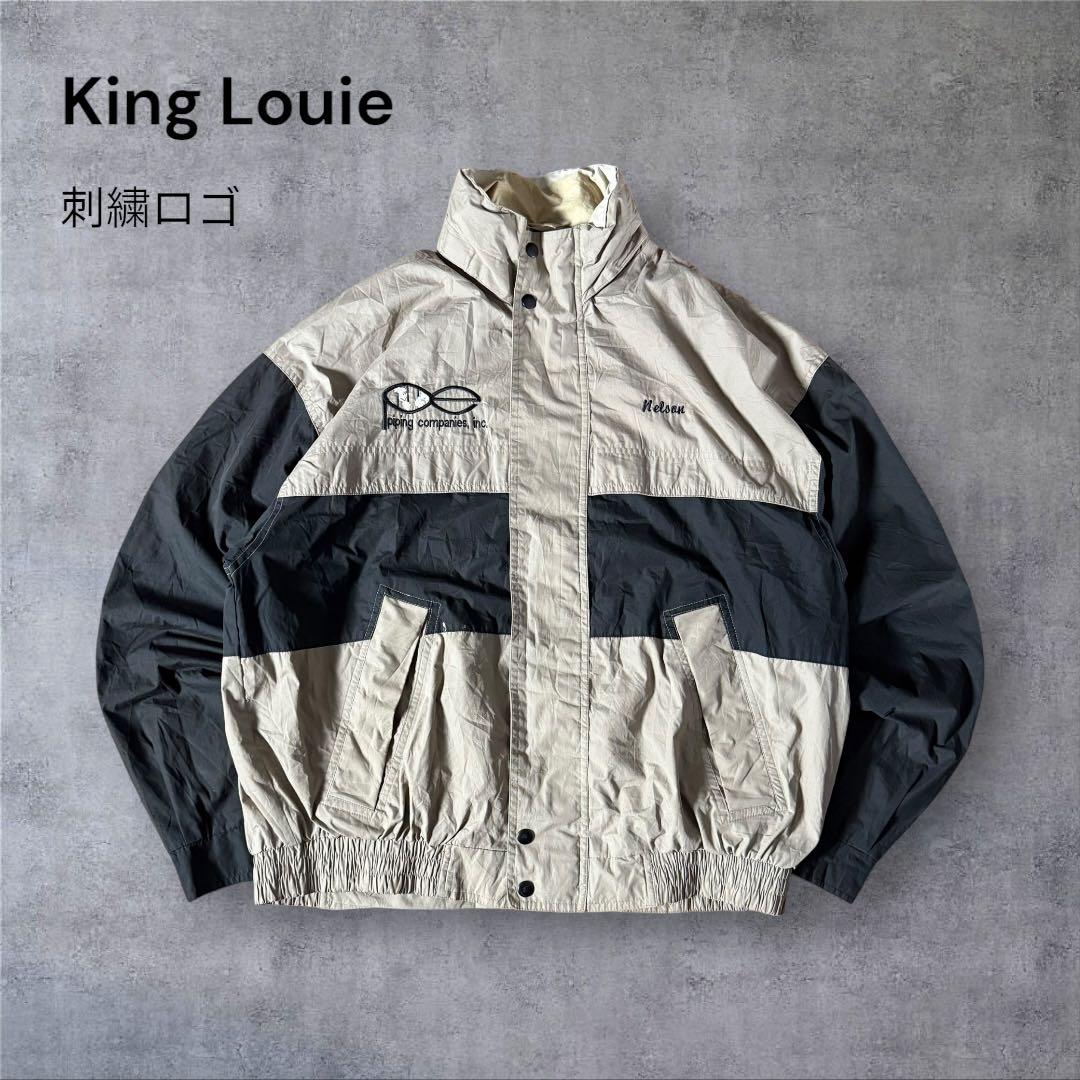 【500】King Louieキングルイセーリングジャケット企業系刺繍ロゴ短丈