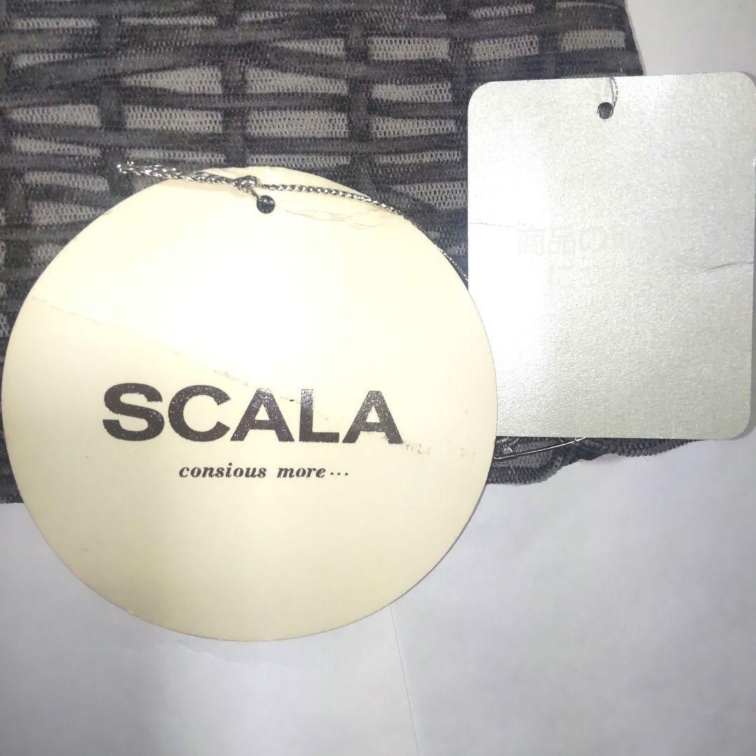 ☆ 新品タグ付き SCALA 総柄カットソー ブラウス グレー系カラー