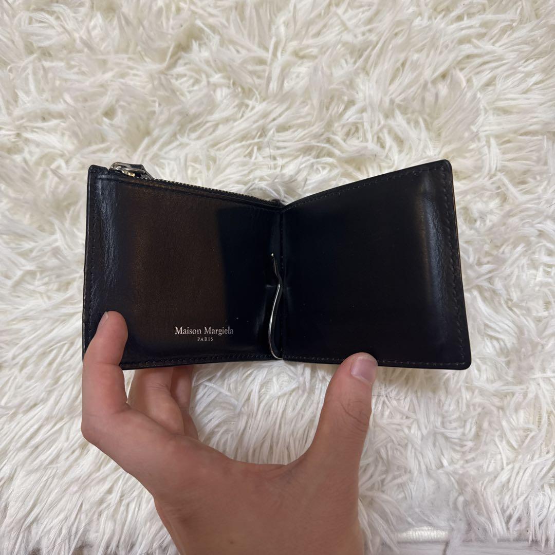 Maison Margiela ブラックレザーマネークリップ 黒 メゾン マルジェラ Maison Margiela マネークリップ グレイン