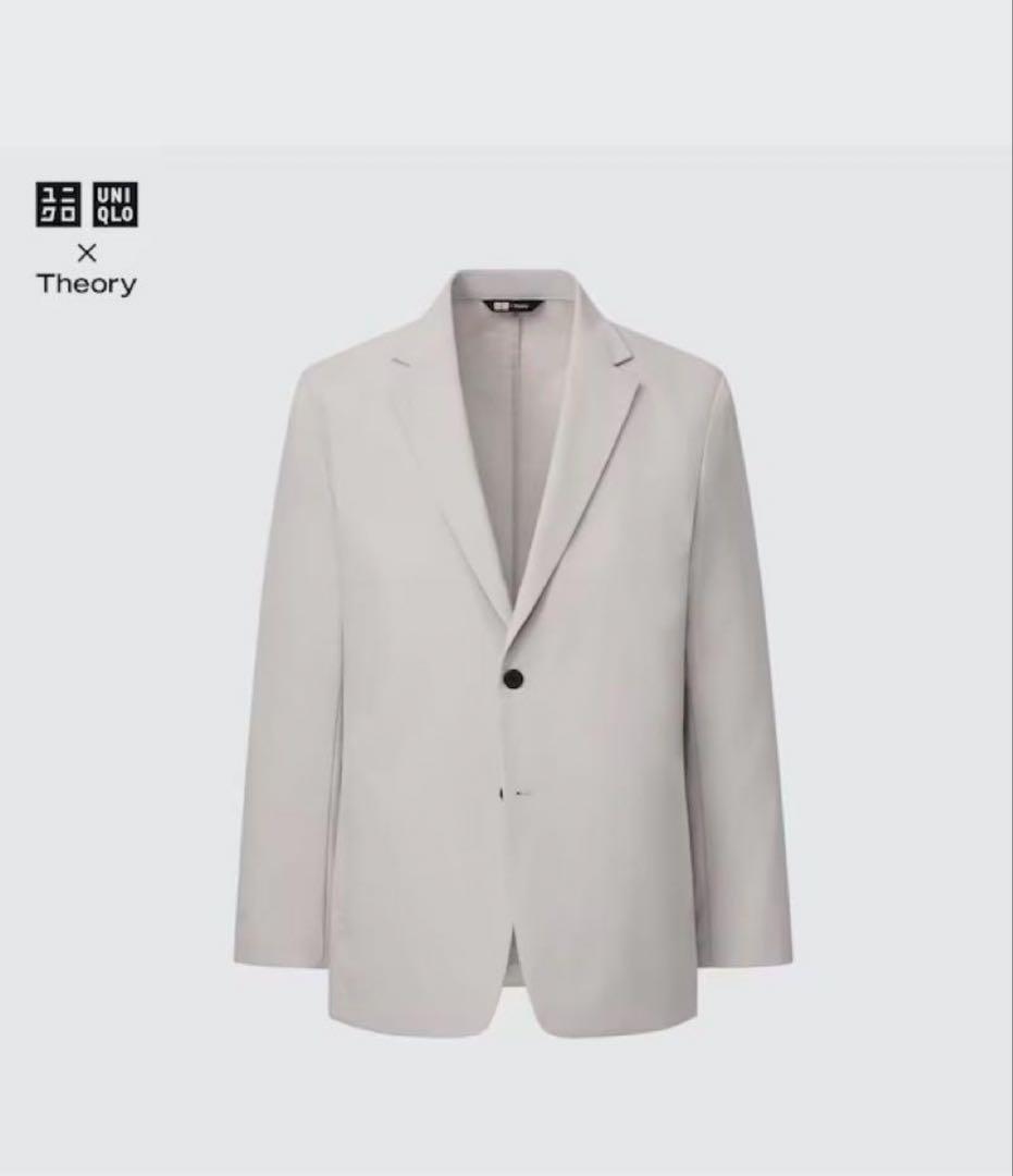 美品　ユニクロ theory 感動ジャケット セットアップ　ライトグレー