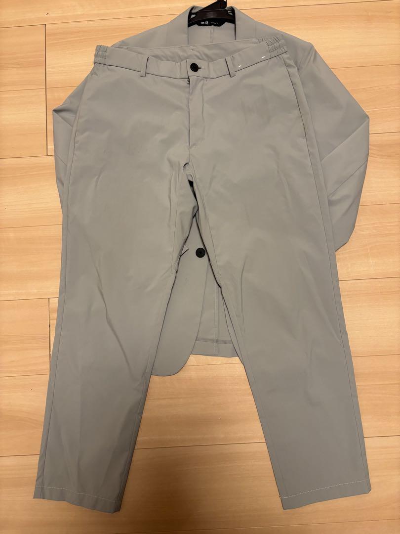 美品　ユニクロ theory 感動ジャケット セットアップ　ライトグレー