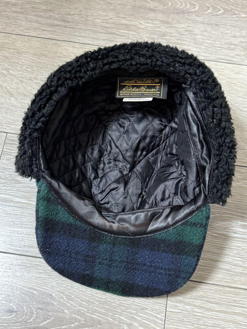【半額】 USA製 70s 80s Eddie Bauer フライトキャップ ボア ウール 帽子