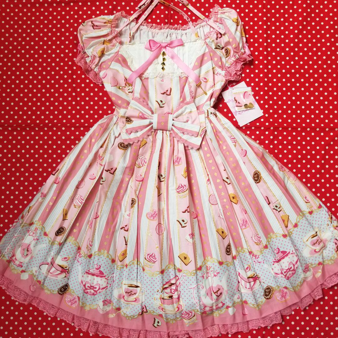 2022年新作 Angelic Pretty Partyミニ袖ワンピース Wonder ひざ丈