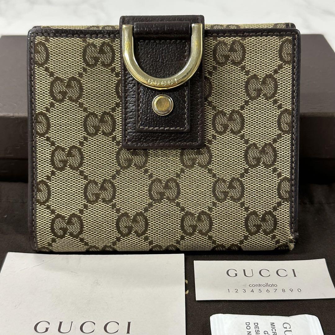 新品同様‼️ グッチ GUCCI 財布 二つ折り 折り財布 GGキャンバス