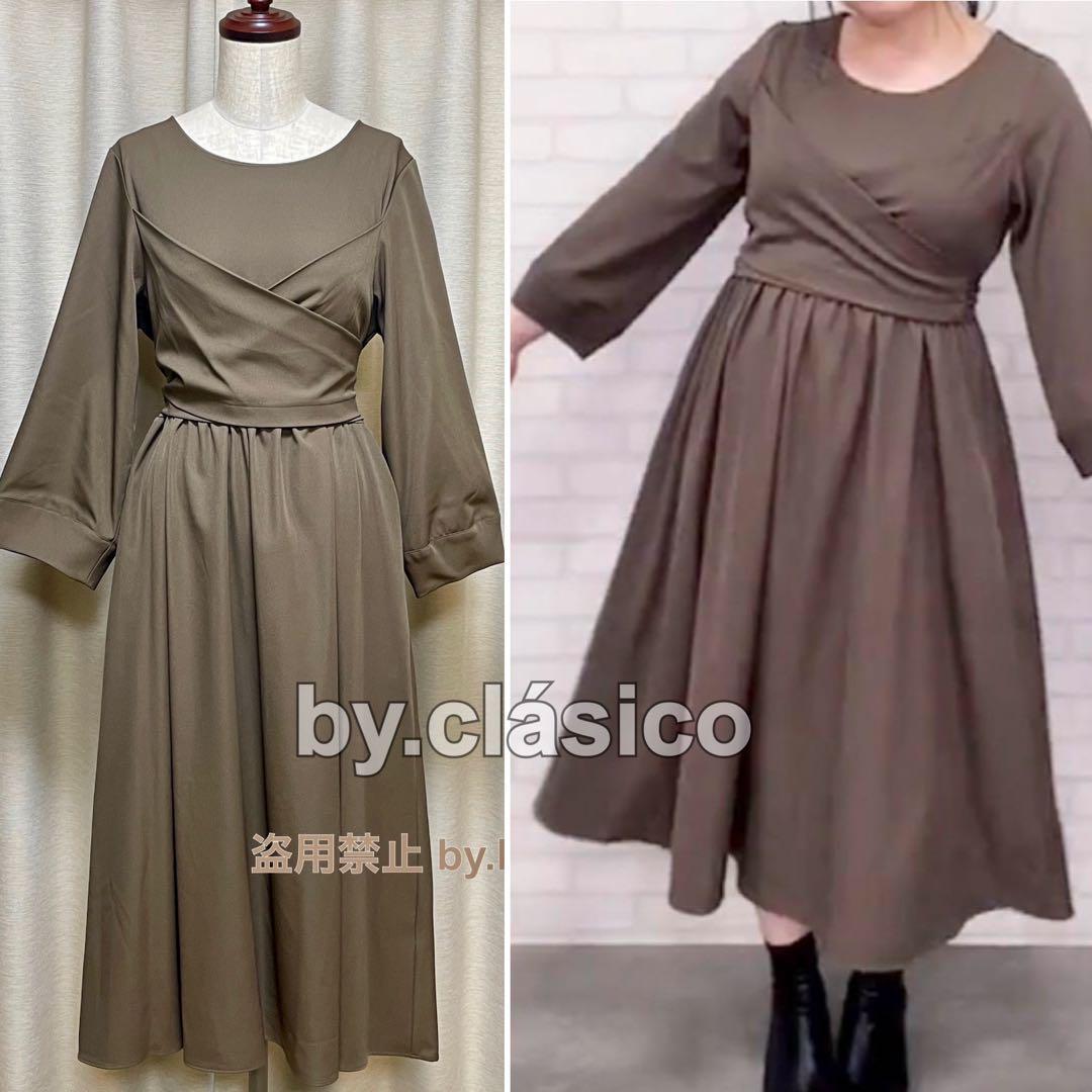 CLETTEオリジナル★カシュクール風バックリボンワンピース クレット