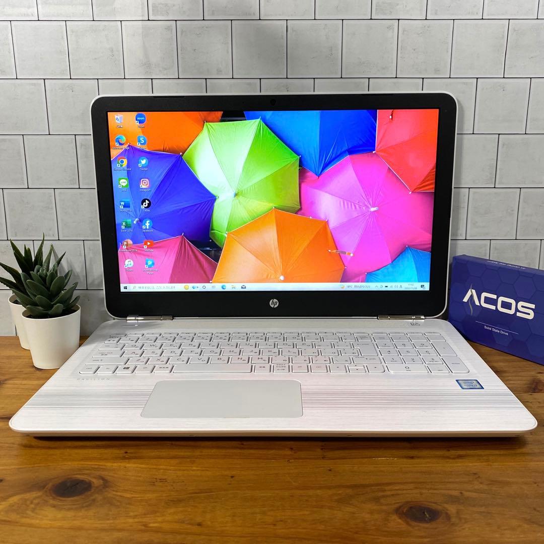極美品】HP Pavilionブリザードホワイト☘新品SSD256/8GB