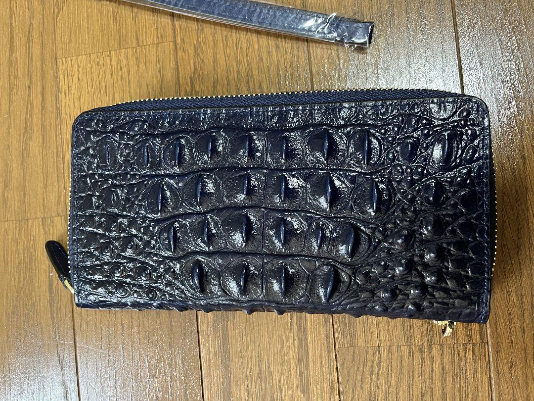 新品未使用☆長財布　クロコダイル型押し　メンズ　レディース　ブルー awardsandwinners.com