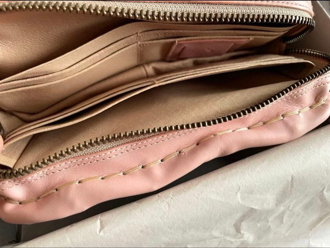 定価以下 エバゴス eb.a.gos 籐付き長財布 カーフ ベビーピンク WWW_MORNINGWALKER_COM