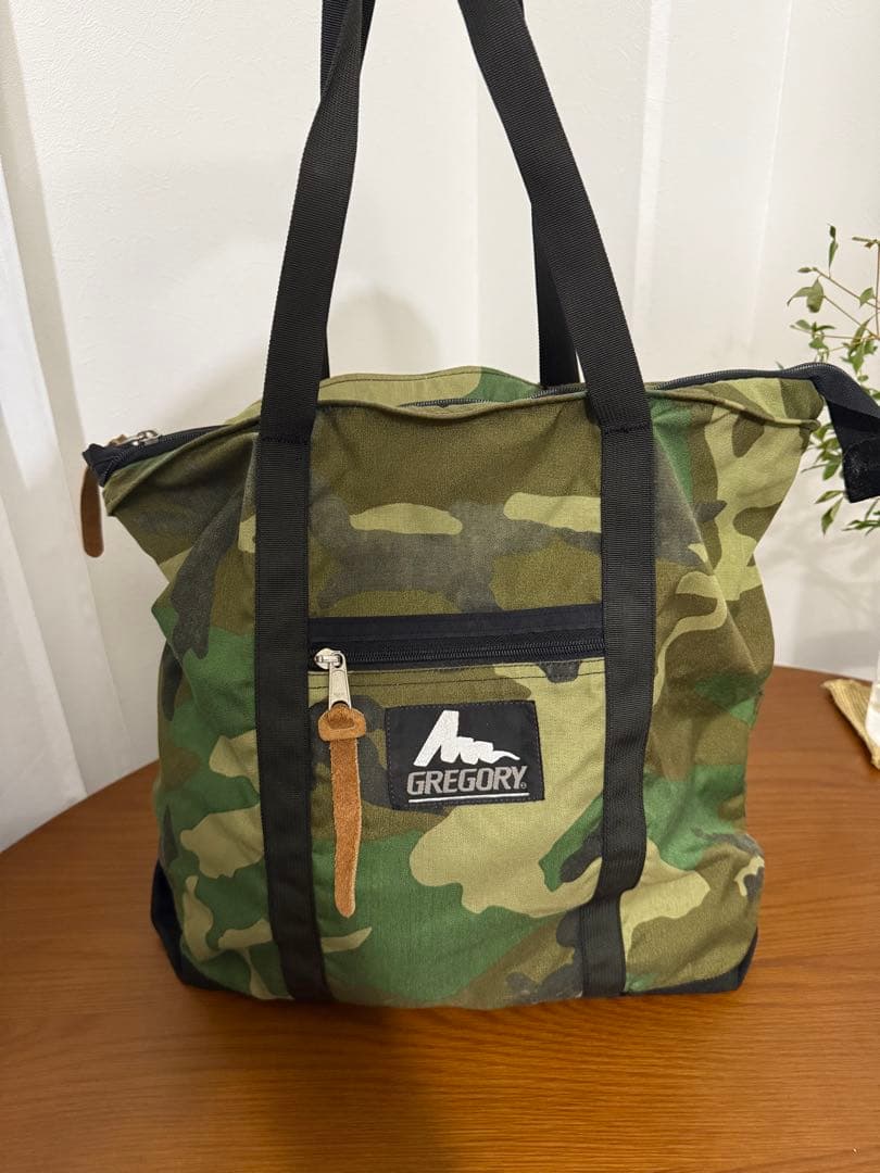 旧タグGREGORY トートバッグ カモフラ 迷彩柄 USA