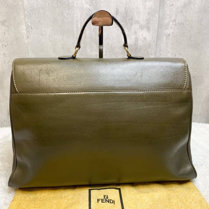 希少 フェンディ 2way ショルダーバッグ ヤヌス神 ガンチーニ カーキ