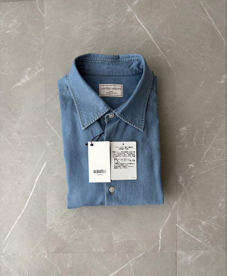 UNITED ARROWS ALBIATE デニム セミワイドカラー シャツトップス