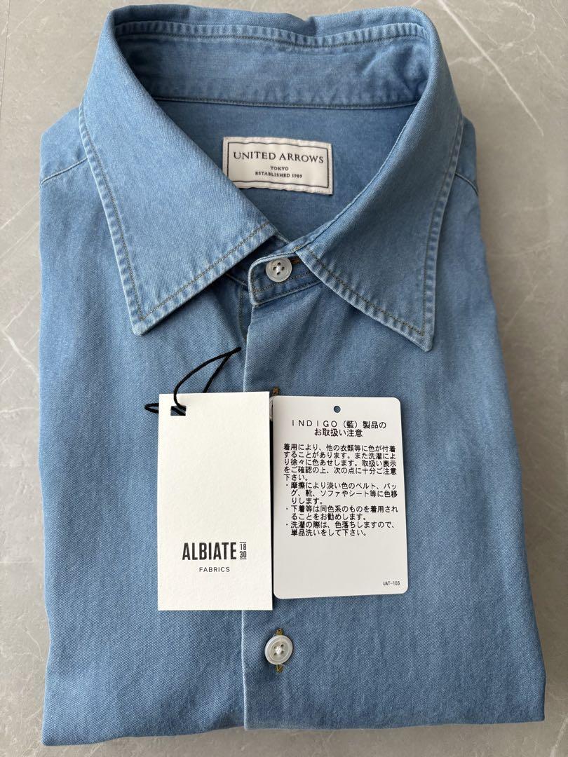 UNITED ARROWS ALBIATE デニム セミワイドカラー シャツ