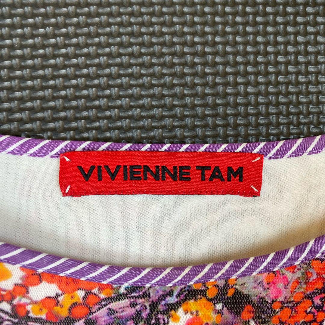 VIVIENNE TAM ヴィヴィアンタム 長袖 パワーネット 赤紫 花柄