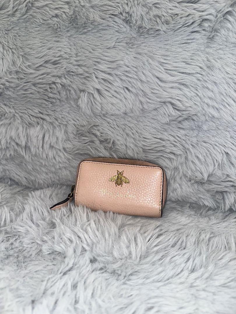 GUCCI グッチ蜂刺繍 ピンク レザー風キーケース
