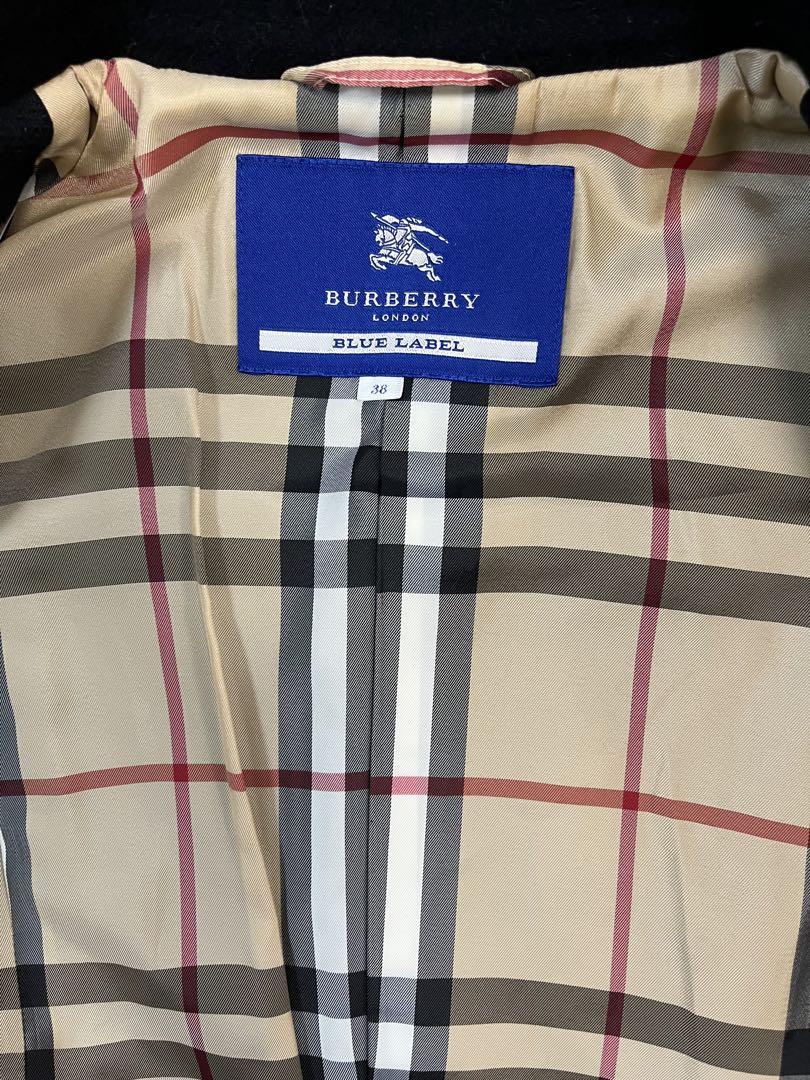 ♡BURBERRY　ウールアンゴラロングフレアコート　38　メガチェック