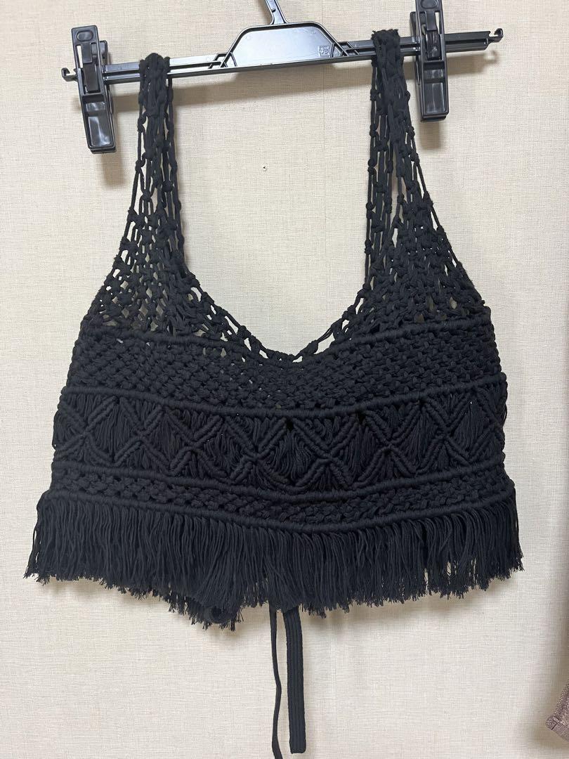 MEDI 2WAY ETHNIC FRINGE KNIT BUSTIER