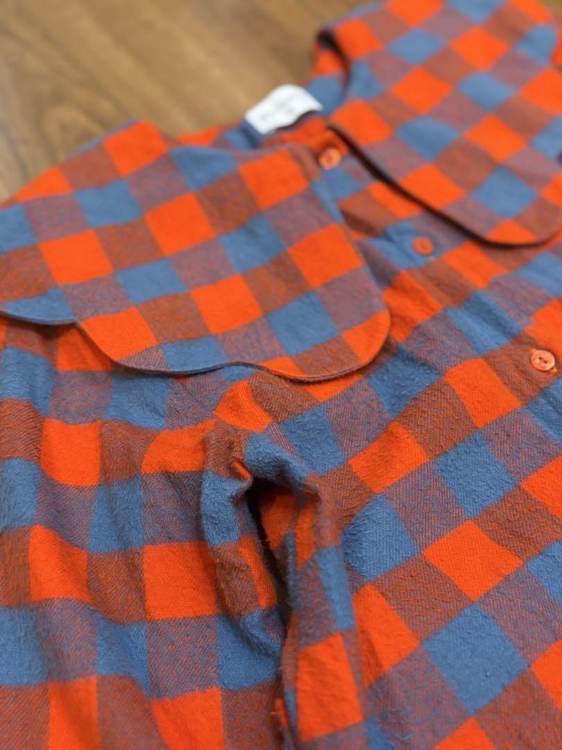 【WOLF&RITA】チェックのセットアップ　オレンジ系赤✖️グレー size12